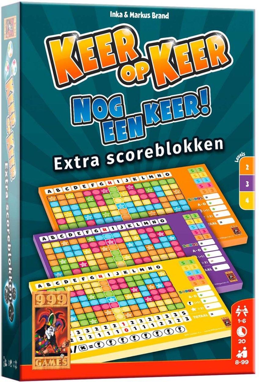 999 Games Keer op Keer, Scoreblokken Level 2, 3 en 4 (999-KEE02) - SPADT - speelgoed met advies
