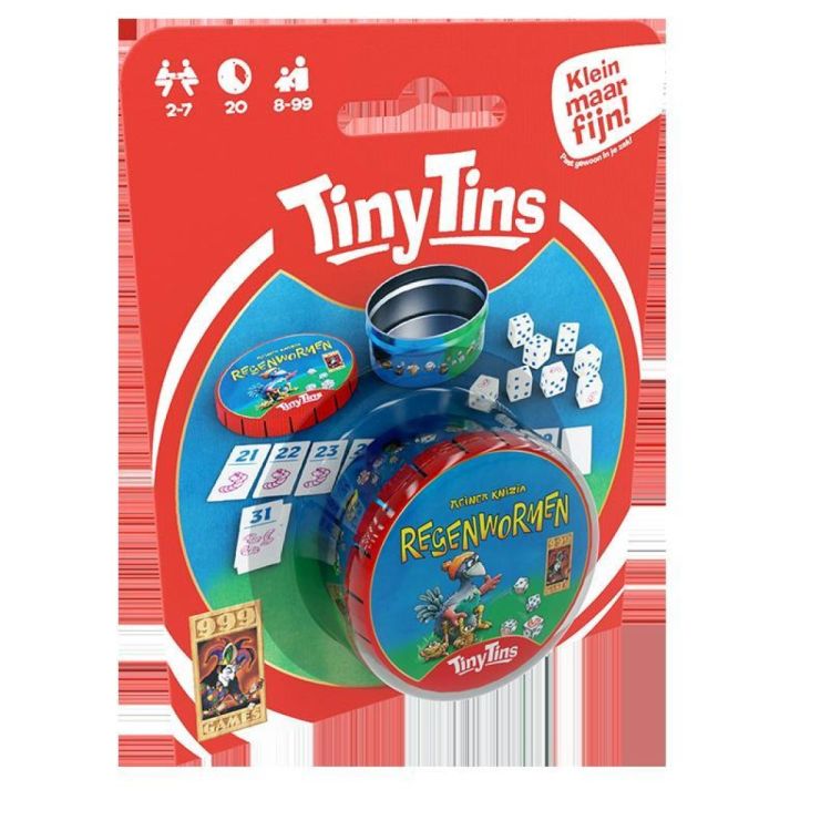 999 Games Tiny Tins: Regenwormen (999-RGW06) - SPADT - speelgoed met advies