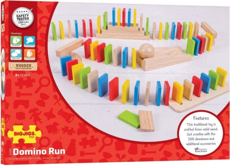 BIGJIGS Houten Domino Run (bj558) - SPADT - speelgoed met advies