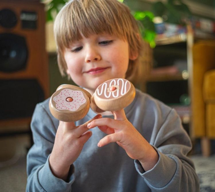 BIGJIGS Houten Kistje met Donuts (33001) - SPADT - speelgoed met advies