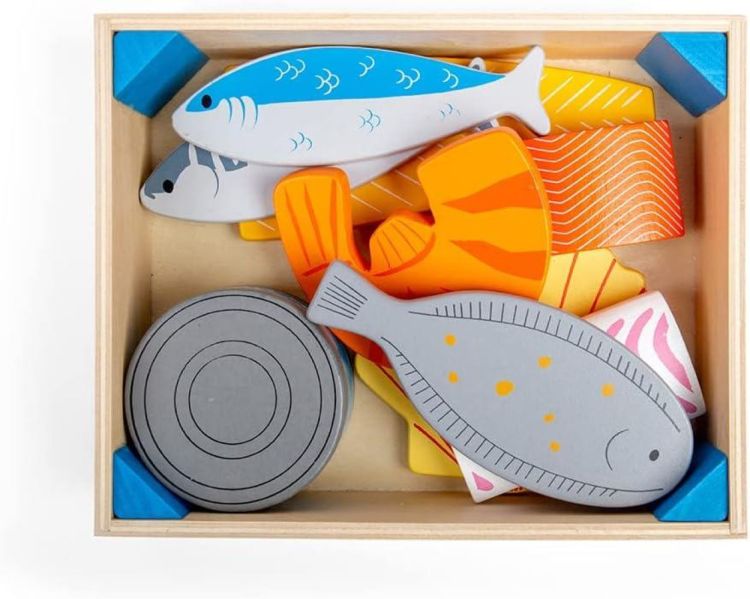 BIGJIGS Houten Vis en Zeevruchten (bj475) - SPADT - speelgoed met advies