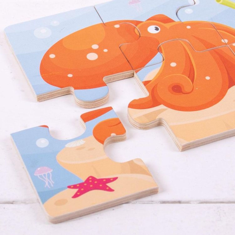 BIGJIGS Puzzel (6) Zeedieren (376) - SPADT - speelgoed met advies