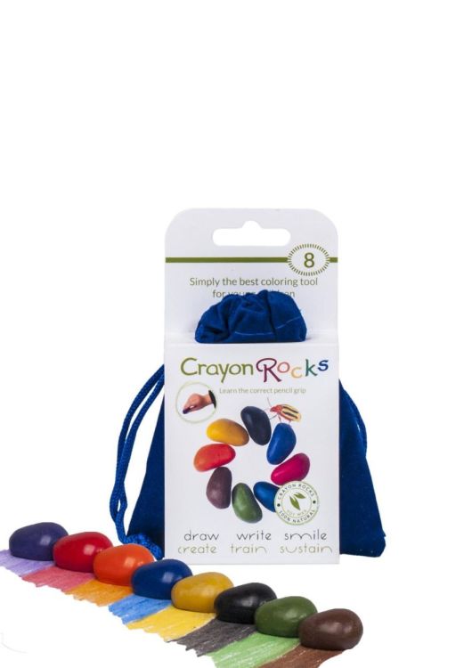 Crayon Rocks Crayon Rocks (8) Blauw zakje (CRR-BLU8) - SPADT - speelgoed met advies