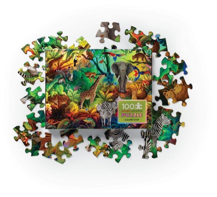 Crocodile Creek Holographic Puzzel 'Jungle Paradise' (100) (cc79102) - SPADT - speelgoed met advies