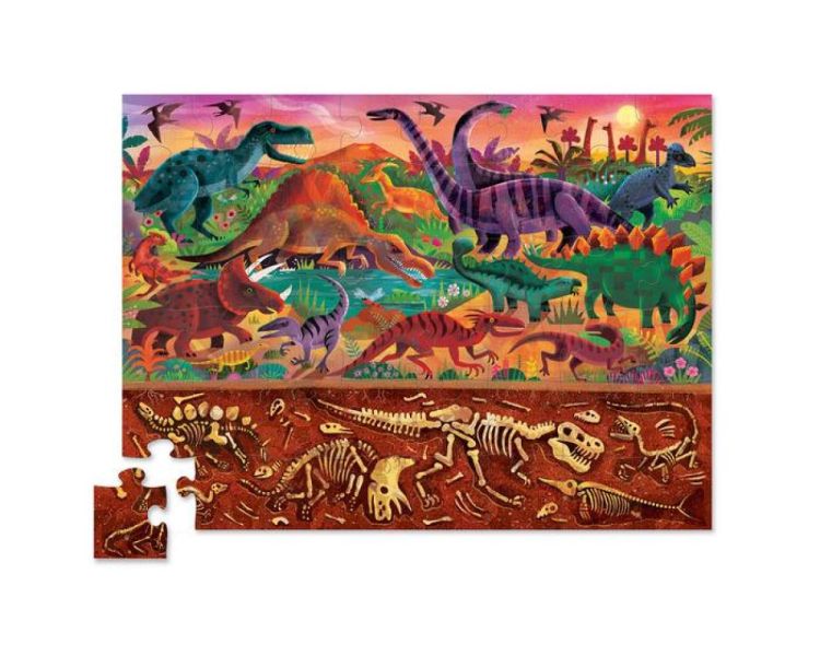 Crocodile Creek Vloerpuzzel Above/Below 'Dinosaur World' (48) (cc76004) - SPADT - speelgoed met advies