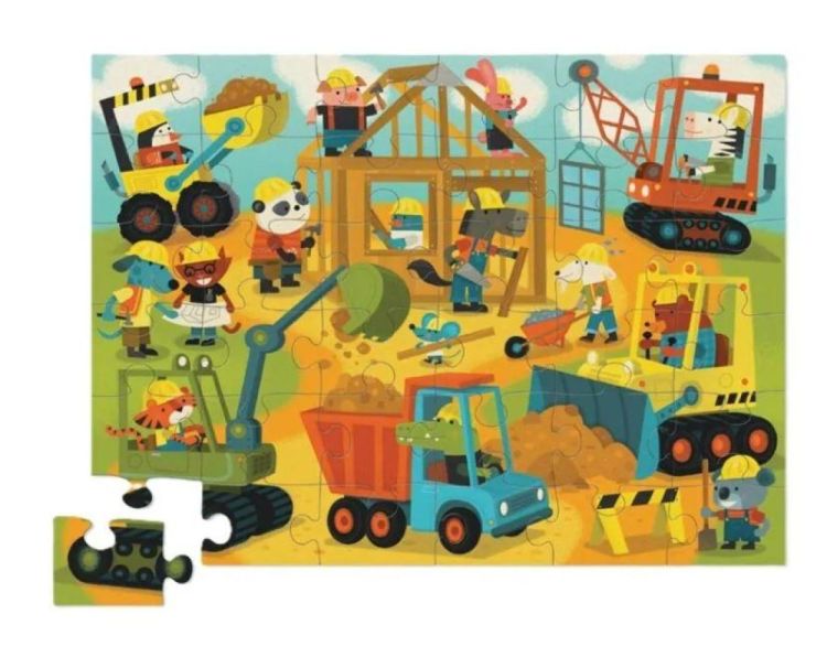 Crocodile Creek Vloerpuzzel 'Busy Builders' (36) (CC40907) - SPADT - speelgoed met advies