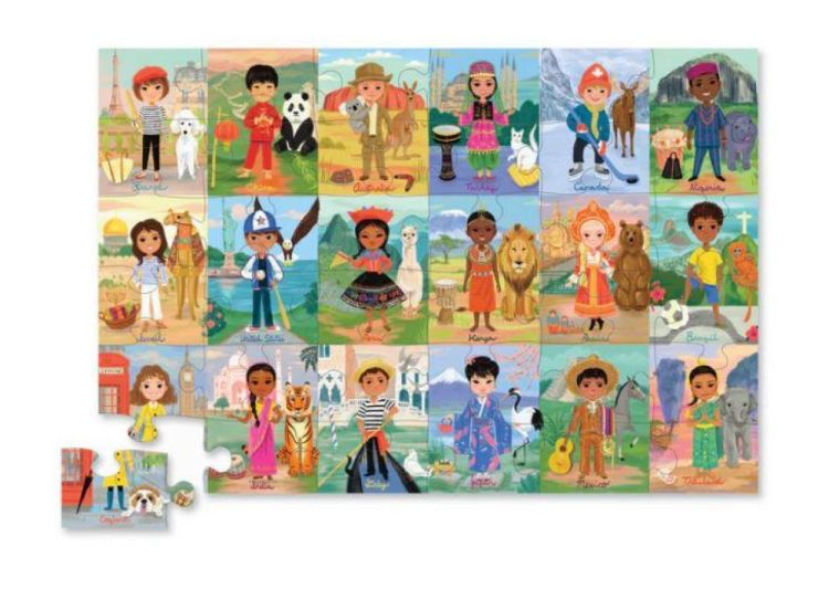 Crocodile Creek Vloerpuzzel 'Wereldkinderen' (36) (3586) - SPADT - speelgoed met advies