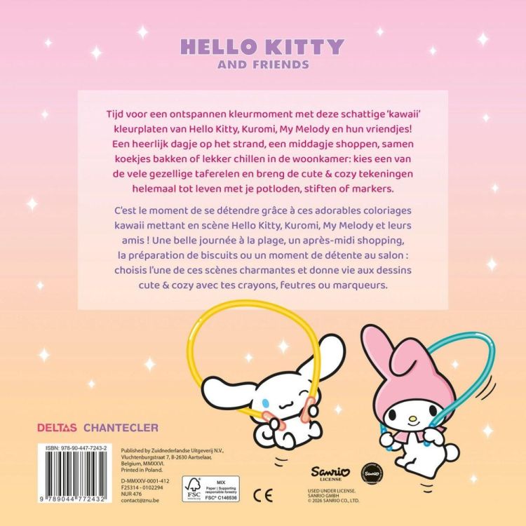 Deltas Uitgeverij Cute & Cozy Color Hello Kitty & Friends Kleurboek (0102294) - SPADT - speelgoed met advies