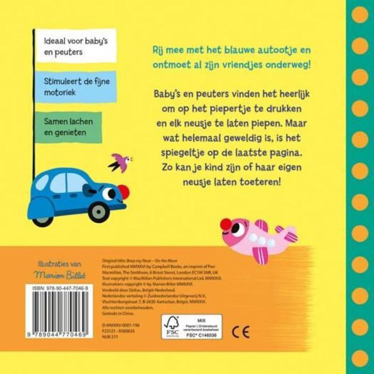 Deltas Uitgeverij Druk op mijn Neusje 'Leuke Voertuigen' (0580634) - SPADT - speelgoed met advies