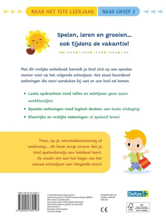 Deltas Uitgeverij Vakantie Oefenpret Leuke Tel-, schrijf- en leesoefeningen Naar het 1e Leerjaar (0640332) - SPADT - speelgoed met advies