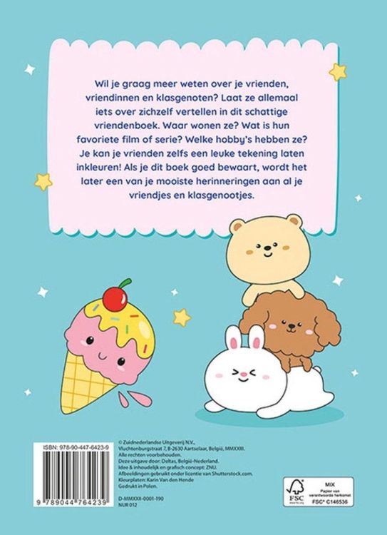 Deltas Uitgeverij Vriendenboek Ik hou van Kawaii (0521059) - SPADT - speelgoed met advies