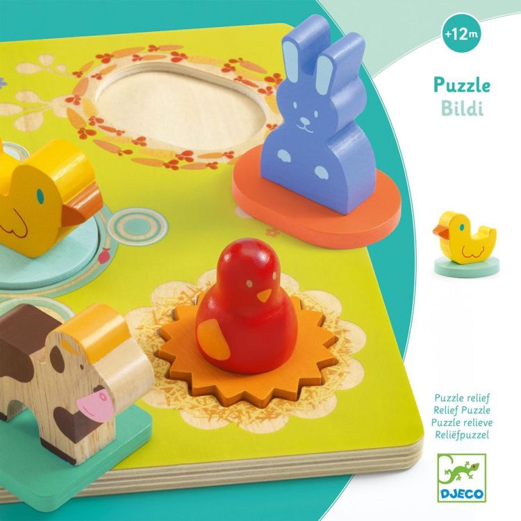 Djeco 3D Inlegpuzzel Bildiduck & Friends (dj01030) - SPADT - speelgoed met advies