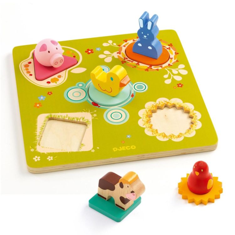 Djeco 3D Inlegpuzzel Bildiduck & Friends (dj01030) - SPADT - speelgoed met advies