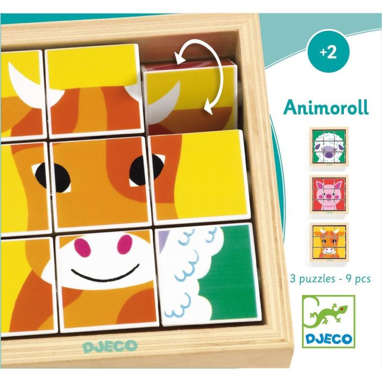 Djeco Blokkenpuzzel 'Animoroll' (dj01955) - SPADT - speelgoed met advies