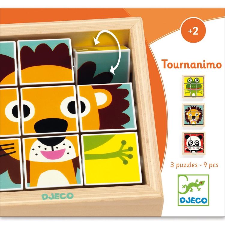 Djeco Blokkenpuzzel 'Tournanimo' (dj01953) - SPADT - speelgoed met advies