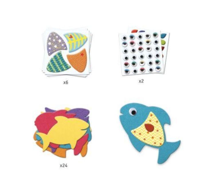 Djeco Creatief met 3D Stickers 'I love Fish' (dj09052) - SPADT - speelgoed met advies