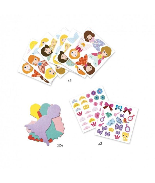 Djeco Creatief met 3D Stickers 'Prinsessen' (dj09053) - SPADT - speelgoed met advies