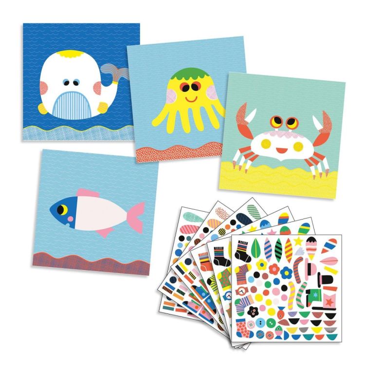 Djeco Creatief met Stickers: Zeedieren (dj08931) - SPADT - speelgoed met advies