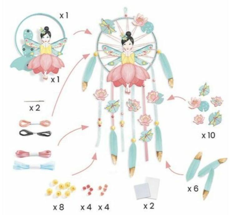 Djeco DIY Knutselpakket Dromenvanger 'Lotusbloemfee' (dj07963) - SPADT - speelgoed met advies