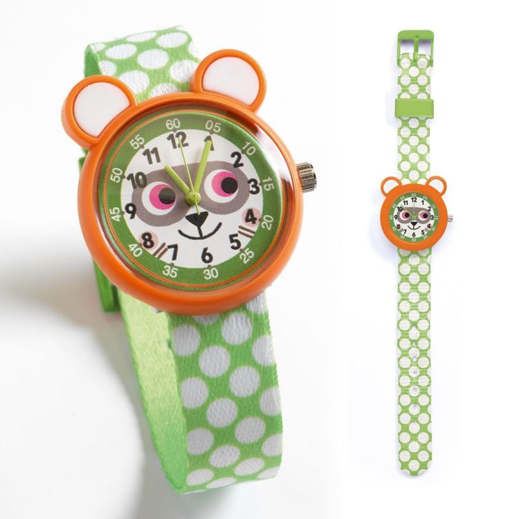 Djeco Kinderhorloge 'Wasbeer' (dd00427) - SPADT - speelgoed met advies