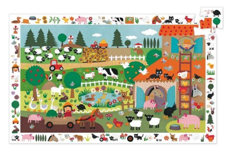 Djeco Observatiepuzzel 'Boerderij' (35) (dj07591) - SPADT - speelgoed met advies