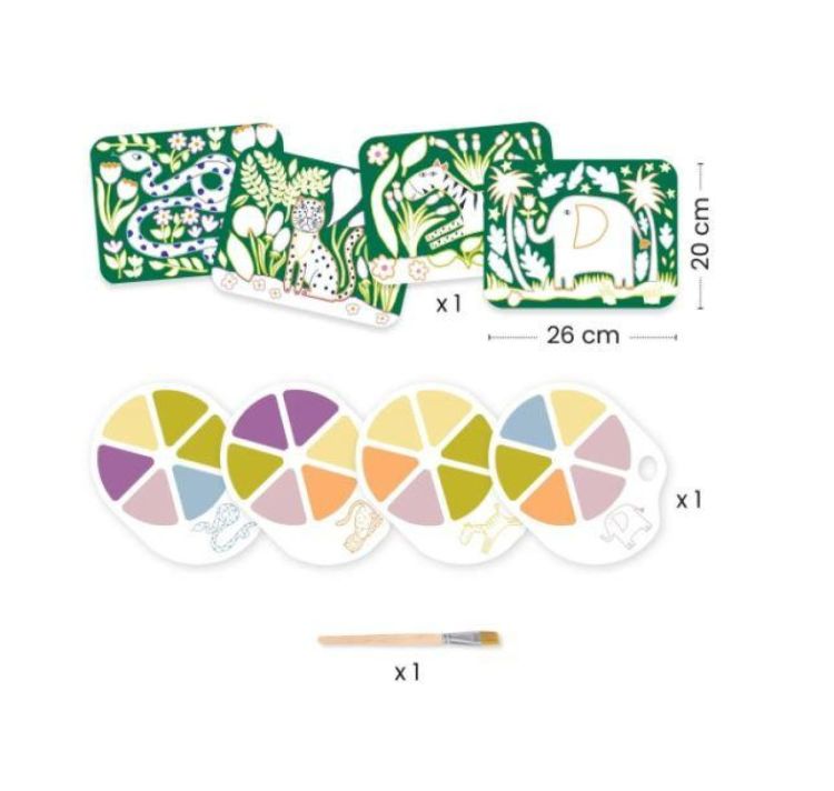 Djeco Schilderen met een palet 'Wilde Dieren' (dj09132) - SPADT - speelgoed met advies