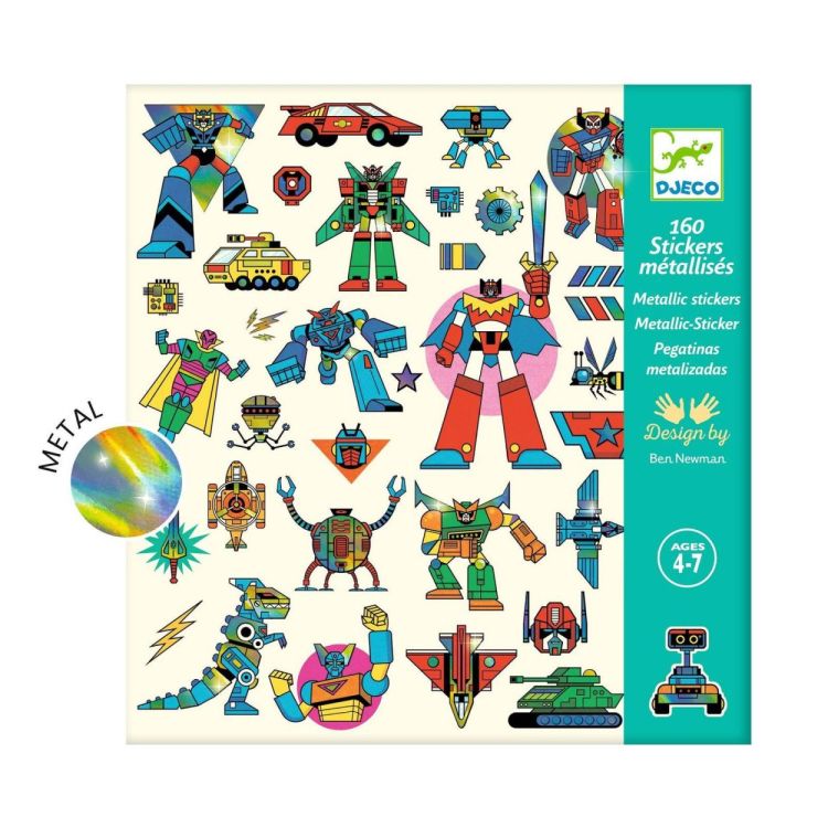 Djeco Textuurstickers 'Robots' (160) (dj09276) - SPADT - speelgoed met advies