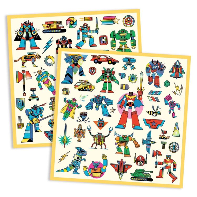 Djeco Textuurstickers 'Robots' (160) (dj09276) - SPADT - speelgoed met advies