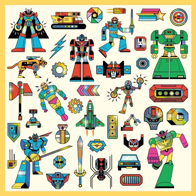 Djeco Textuurstickers 'Robots' (160) (dj09276) - SPADT - speelgoed met advies