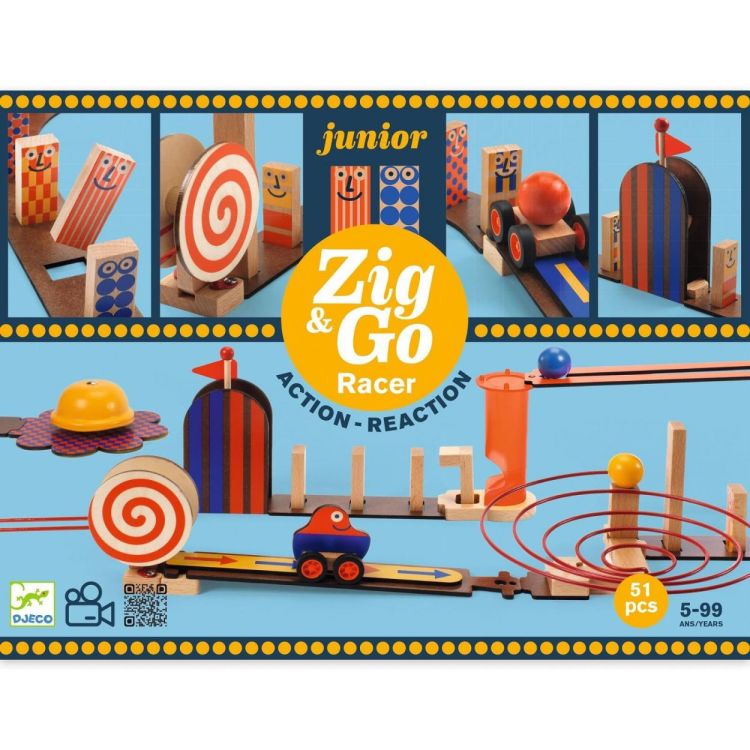 Djeco Zig & Go Junior 'Racer' Domino -en Knikkerbaan (dj05650) - SPADT - speelgoed met advies