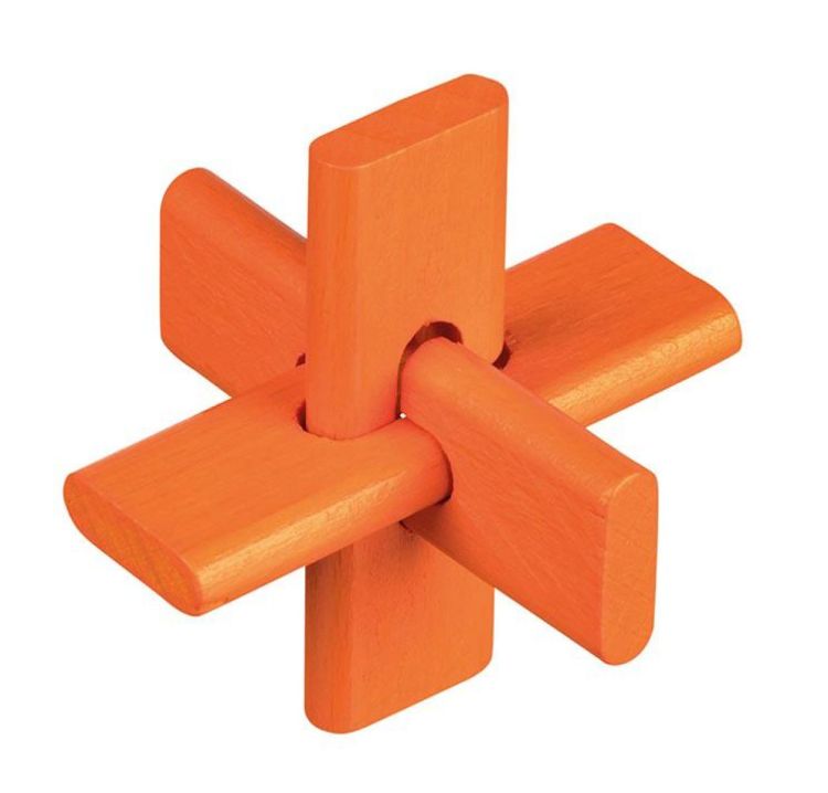 Goki Hersenbreker, Houten Puzzel: Knobbel Kruis (8657496) - SPADT - speelgoed met advies