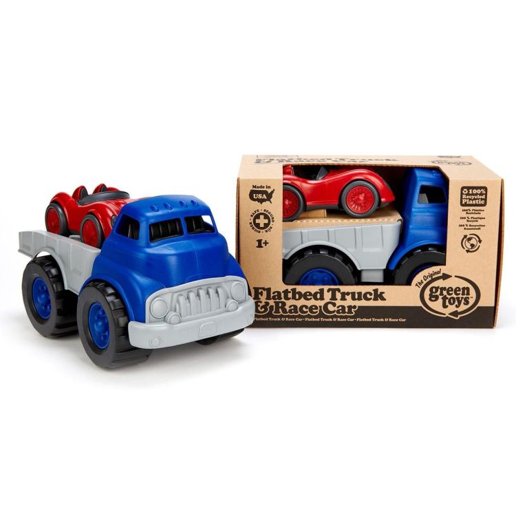 Green Toys Vrachtwagen met racewagen (2165) - SPADT - speelgoed met advies