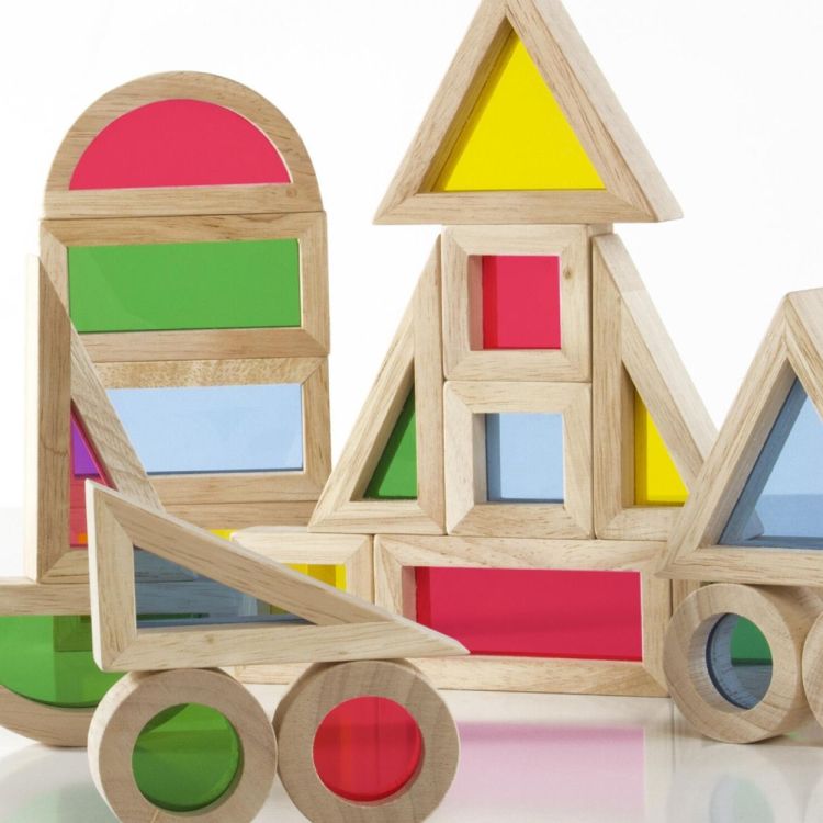 Guidecraft Junior Regenboog Blokken (20 stuks) (G3082) - SPADT - speelgoed met advies