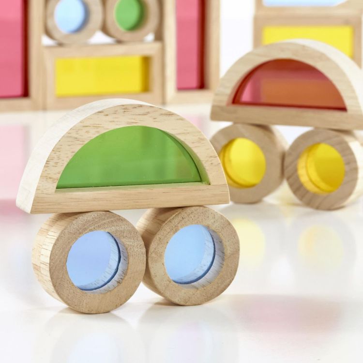 Guidecraft Junior Regenboog Blokken (40 stuks) (G3083) - SPADT - speelgoed met advies