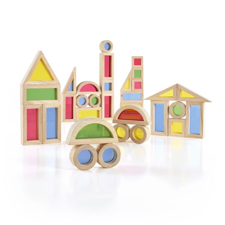 Guidecraft Junior Regenboog Blokken (40 stuks) (G3083) - SPADT - speelgoed met advies