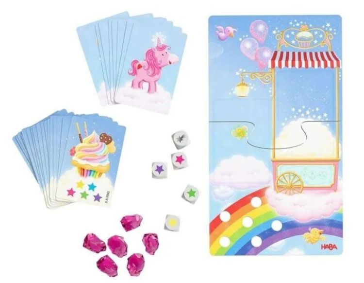 Haba Eenhoorn Flonkerglans – Magisch Dobbelplezier (2013170003) - SPADT - speelgoed met advies