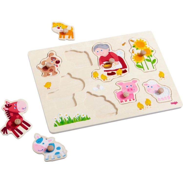 Haba Inlegpuzzel 'Oma Linda's Dieren' (303183) - SPADT - speelgoed met advies