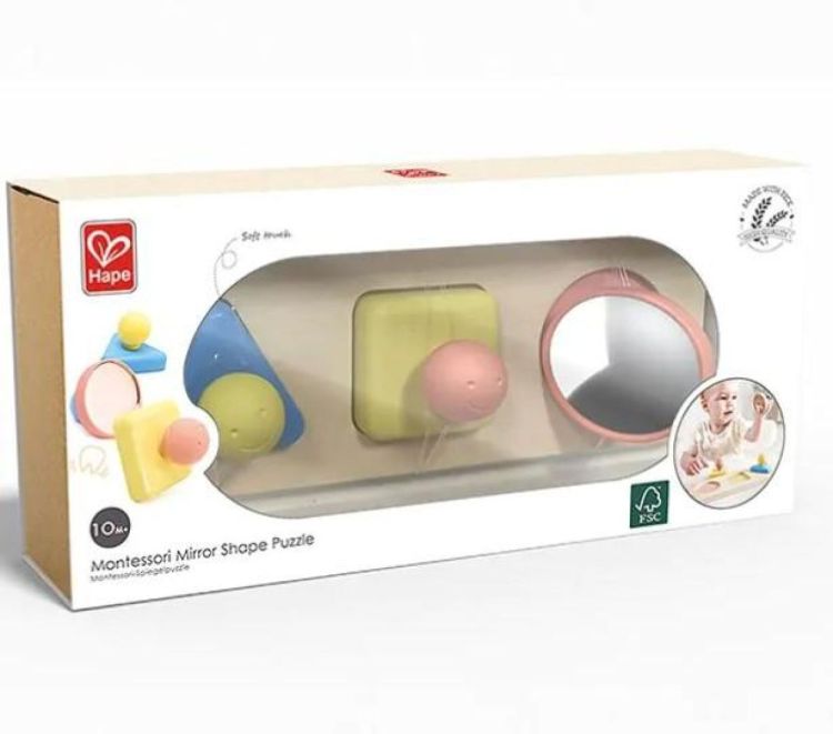 Hape Montessori Spiegel Vormenpuzzel (E0072) - SPADT - speelgoed met advies