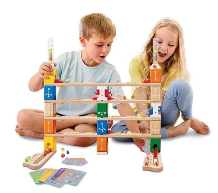 Hape Quadrilla Knikkerbaan 'Basic Coding Set' (E6028) - SPADT - speelgoed met advies