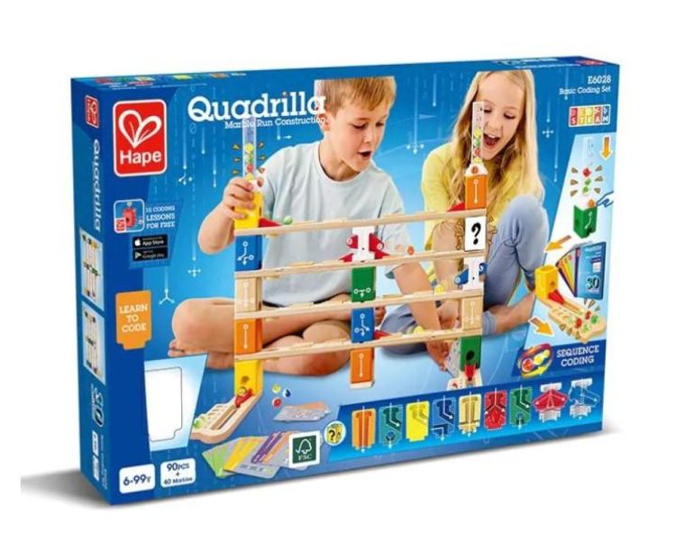 Hape Quadrilla Knikkerbaan 'Basic Coding Set' (E6028) - SPADT - speelgoed met advies