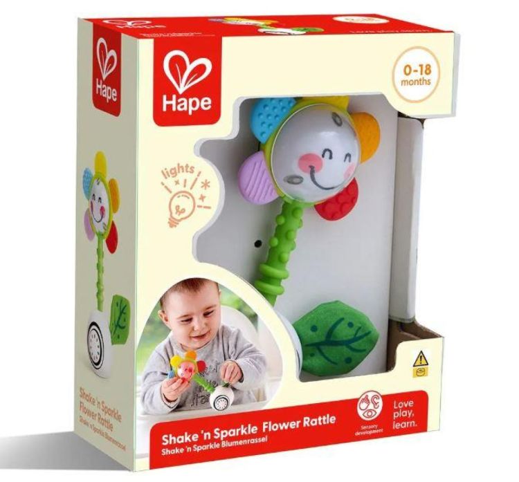 Hape Shake 'n Sparkle Flower Rattle (E0133) - SPADT - speelgoed met advies