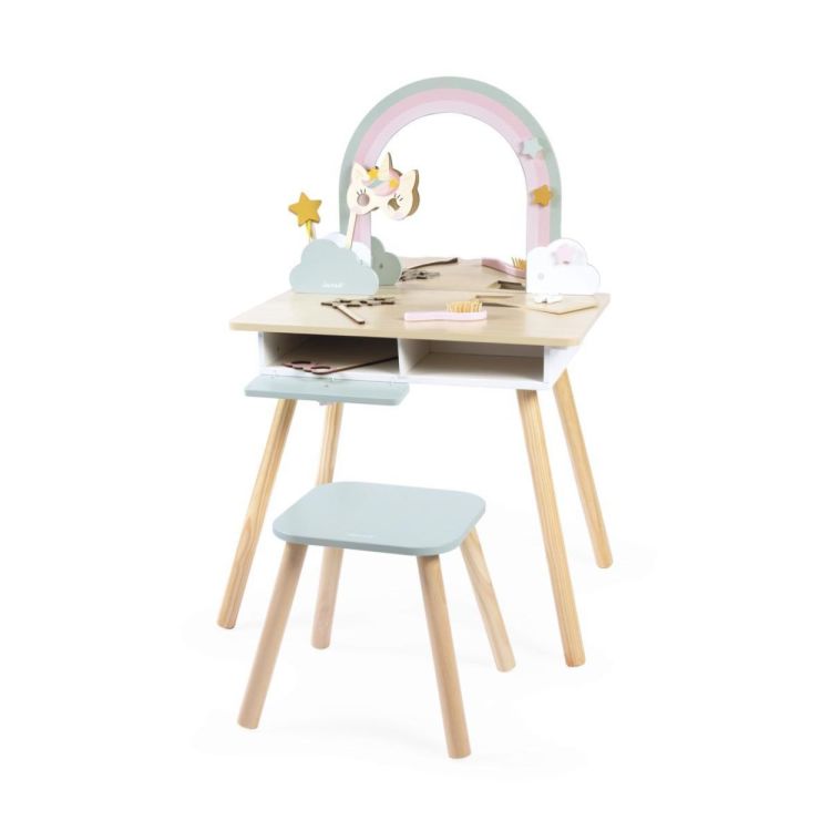 Janod Houten Kaptafel Eenhoorn (J06464) - SPADT - speelgoed met advies