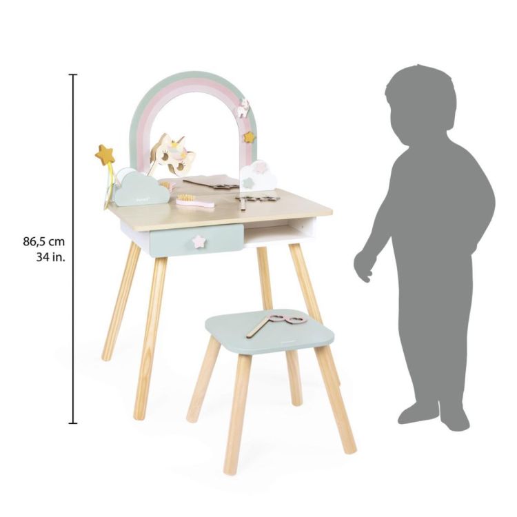 Janod Houten Kaptafel Eenhoorn (J06464) - SPADT - speelgoed met advies