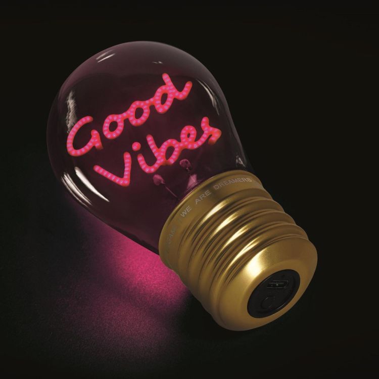 Legami Bulb Fiction Tafellamp Good Vibes (CLB0016) - SPADT - speelgoed met advies