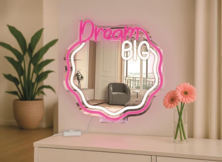 Legami It's a Sign Mirror Neon Led Lamp Dream Big (NLM0001) - SPADT - speelgoed met advies