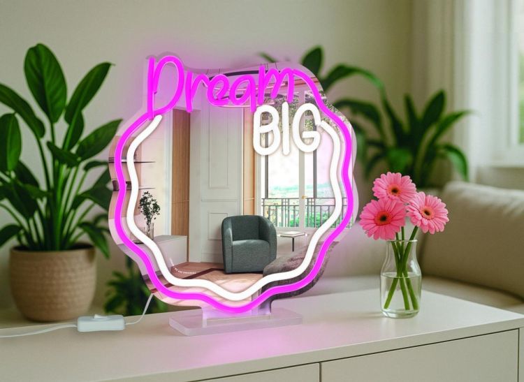 Legami It's a Sign Mirror Neon Led Lamp Dream Big (NLM0001) - SPADT - speelgoed met advies