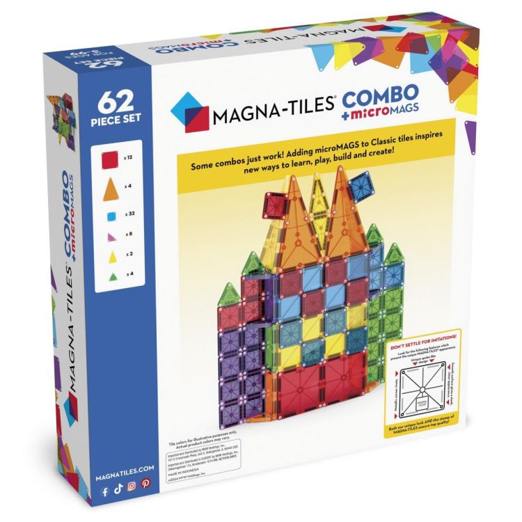 Magna-Tiles Magna-Tiles Combo MicroMags (62) (2440620CO) - SPADT - speelgoed met advies