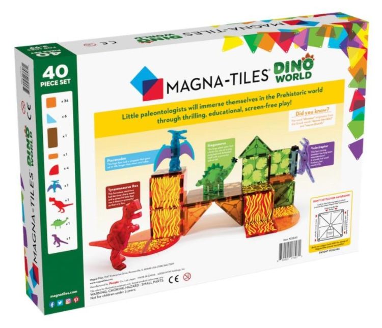 Magna-Tiles Magna-Tiles Dino World (40) (5371) - SPADT - speelgoed met advies