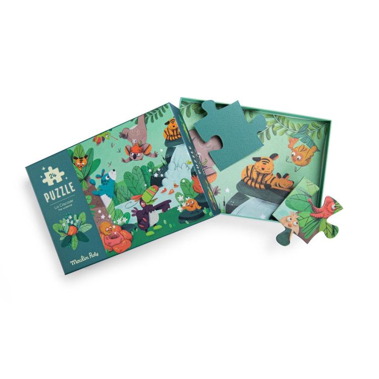 Moulin Roty Puzzel glow in the dark de Waterval (24 st) Dans la Jungle (668441) - SPADT - speelgoed met advies