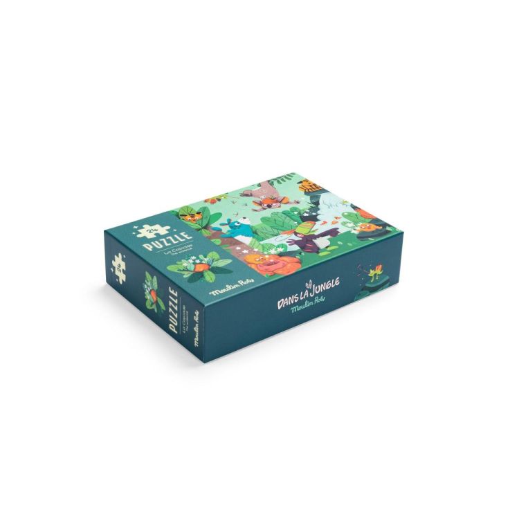 Moulin Roty Puzzel glow in the dark de Waterval (24 st) Dans la Jungle (668441) - SPADT - speelgoed met advies